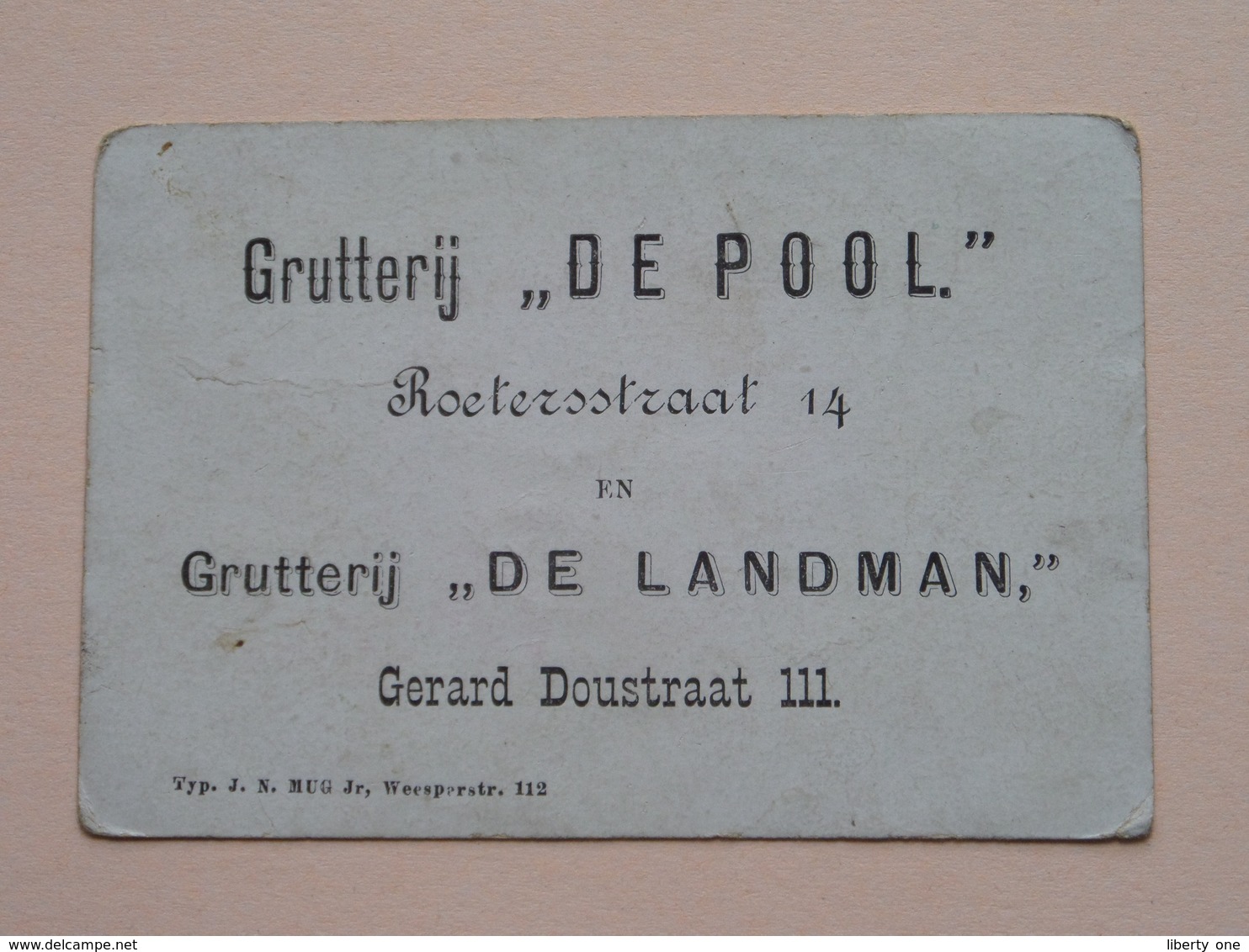 Grutterij " DE POOL " Roetersstraat 14 & " DE LANDMAN " Gerard Doustr.111 ( Chromo / Prent - Zie Foto's Voor Detail ) ! - Werbung