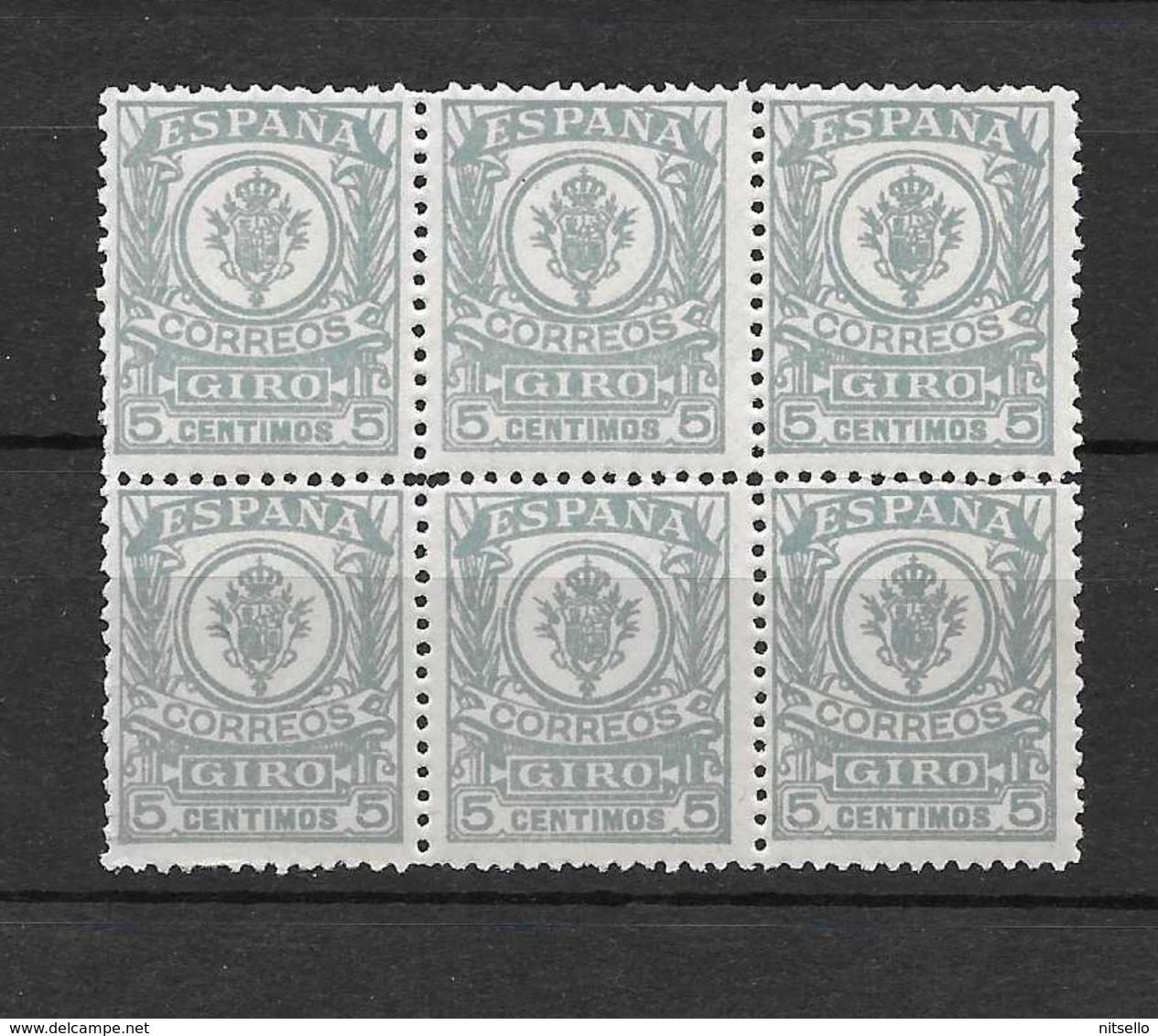 LOTE 1891 D  ///  (C025) ESPAÑA GIRO  EDIFIL Nº 1  BLOQ 6 **MNH - Revenue Stamps