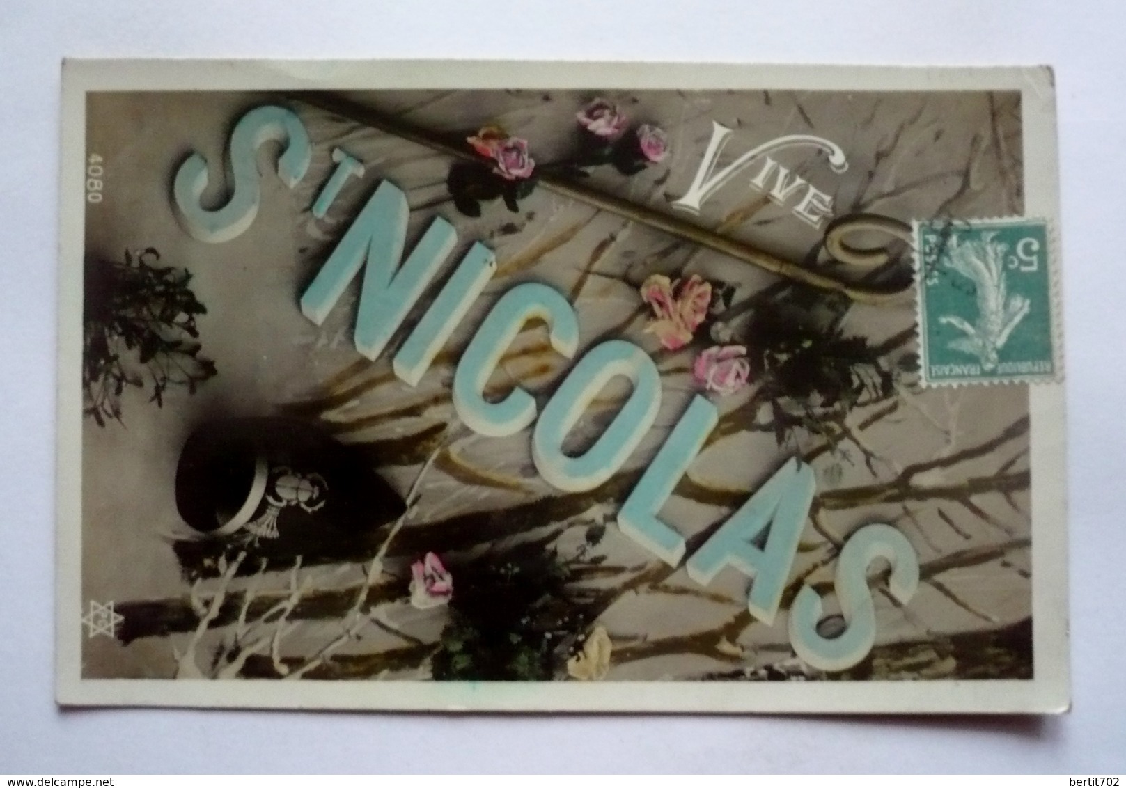 Carte Fantaisie "glacée" - VIVE ST  NICOLAS - Saint-Nicolas
