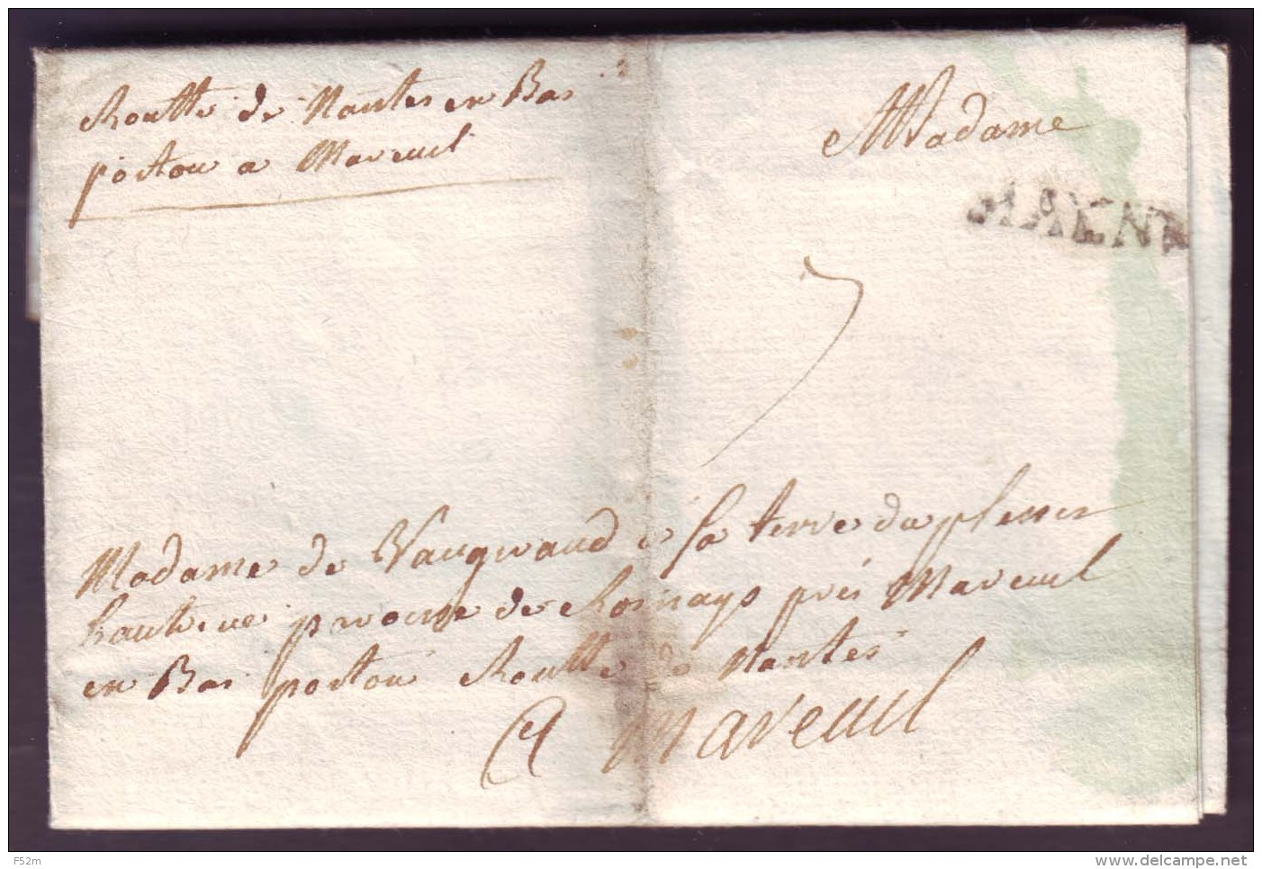 MAYENNE - LAC - Lafeuillé  - MAY.NE (21x4) L1 (1738) + Taxe 7 Pour Mareuil (23, Bas Poitou) - 1701-1800: Precursors XVIII