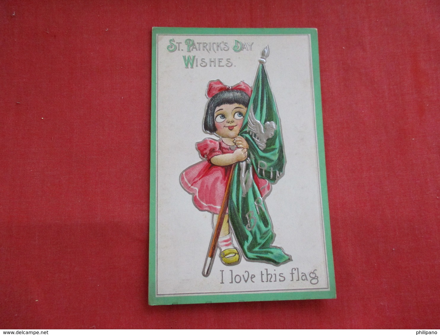 Embossed Young Girl With Flag Saint-Patrick's Day Ref 2806 - Saint-Patrick's Day