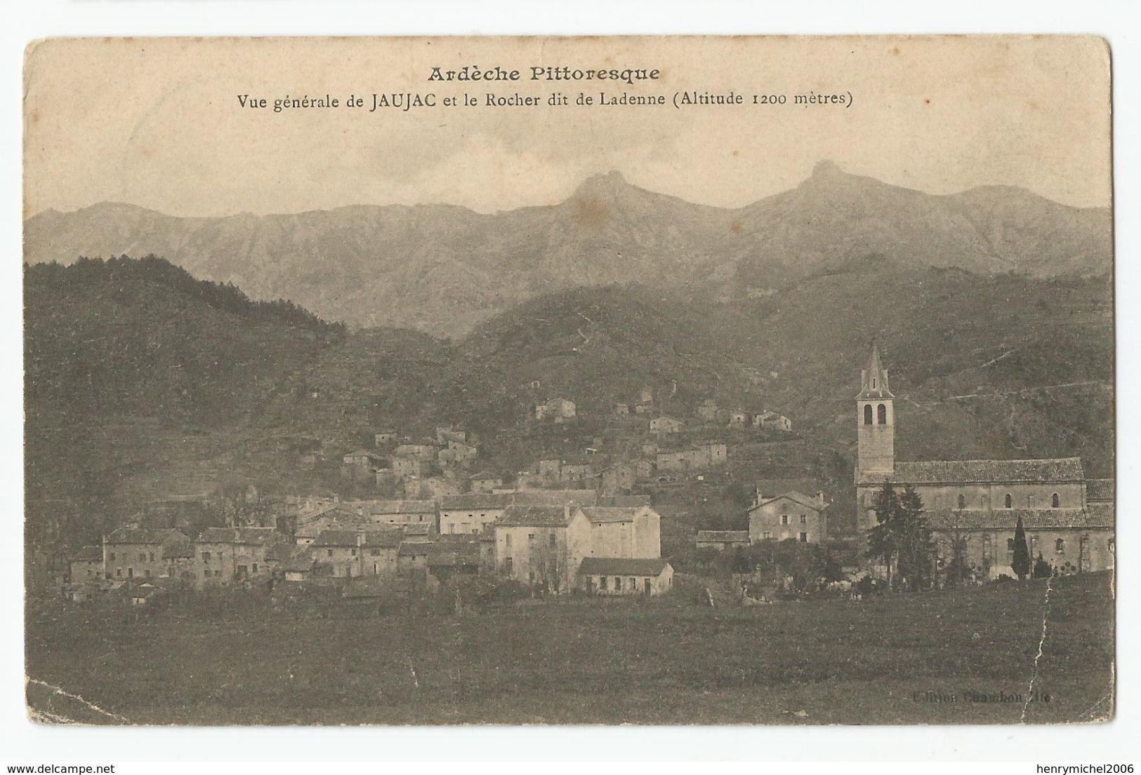 07 Ardèche Jaujac Et Rocher Dit De Ladenne 1915 - Other & Unclassified