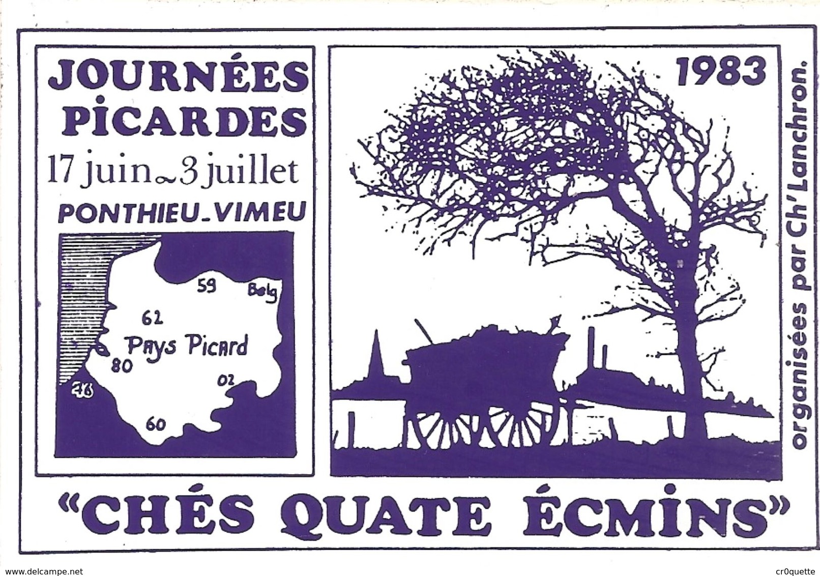 CHES QUATE ECMINS / 1983 / JOURNEES PICARDES - Stickers