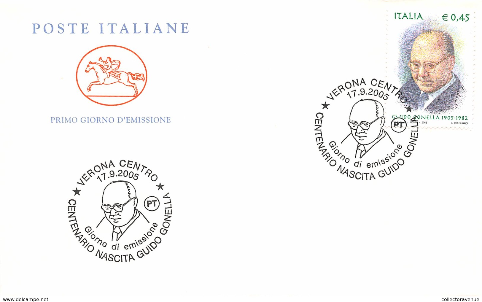 FDC Cavallino - Italia Repupplica 2005 - Nascita Di Guido Gonella - NVG** - Unclassified