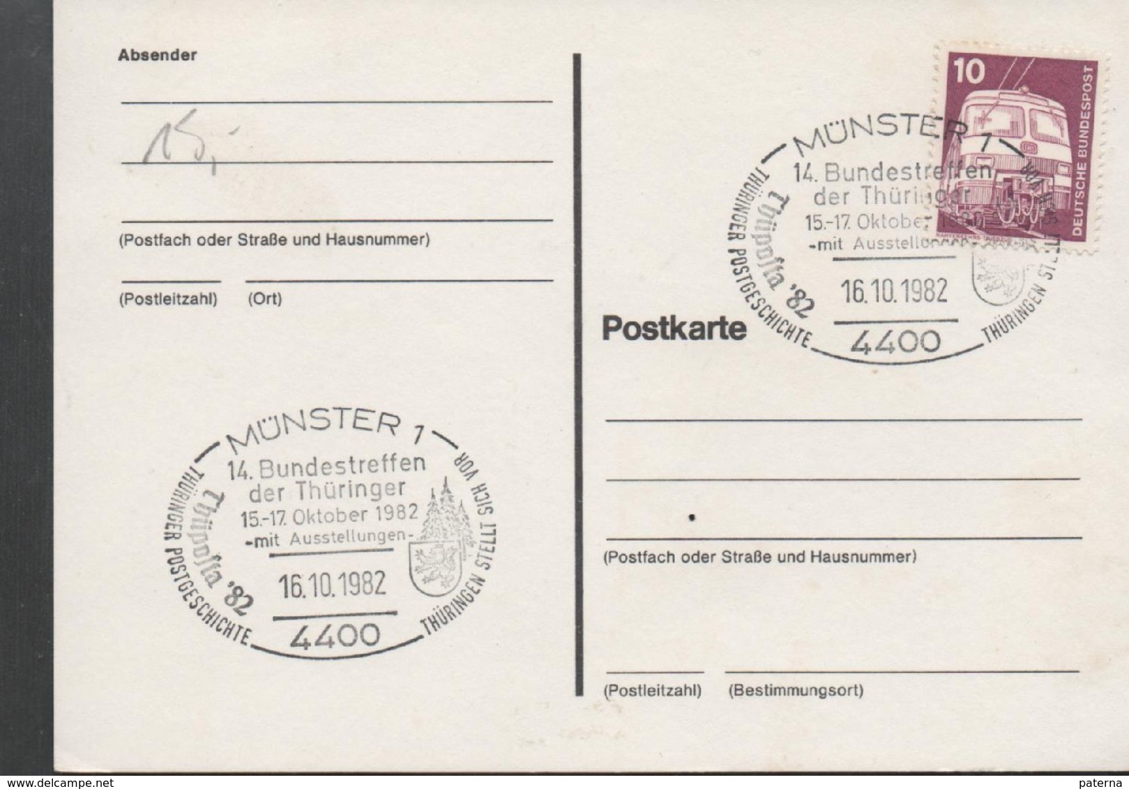 3235   Tarjeta Munster 1982  Turinger - Cartas & Documentos