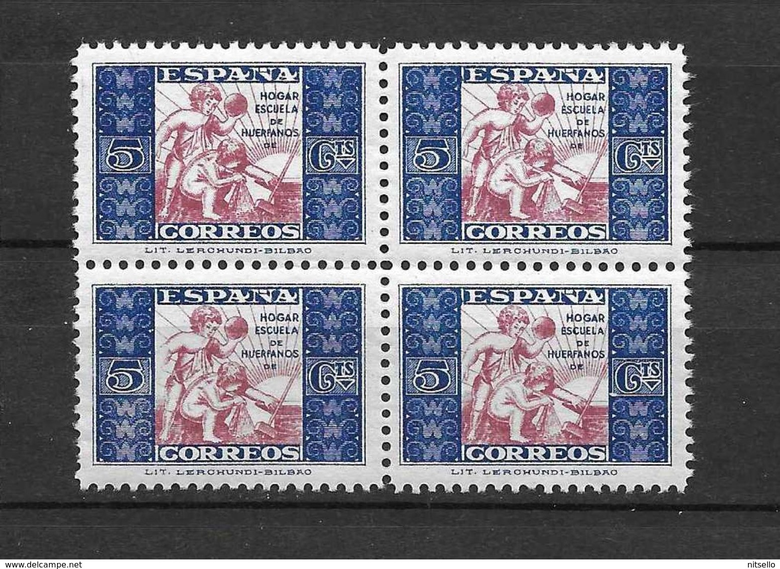 LOTE 1892 D  ///  (C080)  ESPAÑA  BENEFICENCIA   EDIFIL Nº: 9   BLOQ DE 4 **MNH - Liefdadigheid