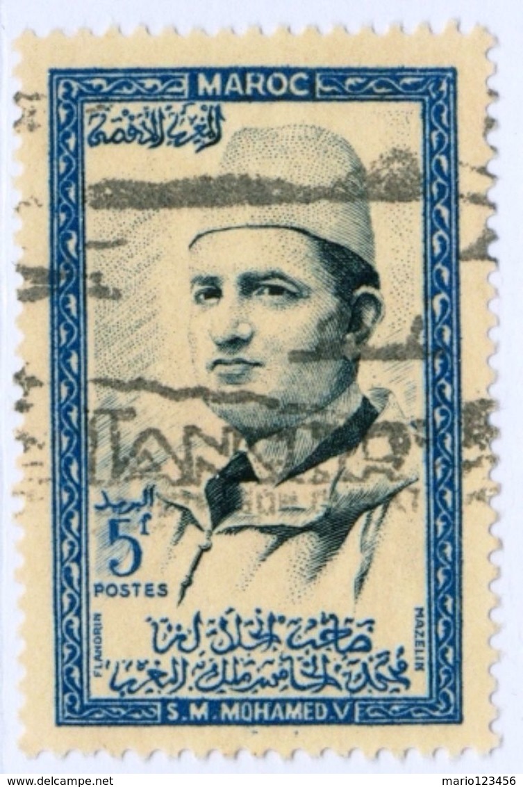 MAROCCO, MOROCCO, COMMEMORATIVO, SULTANO MOHAMMED V, 1956, FRANCOBOLLI USATI  Scott 1 - Marocco (1956-...)