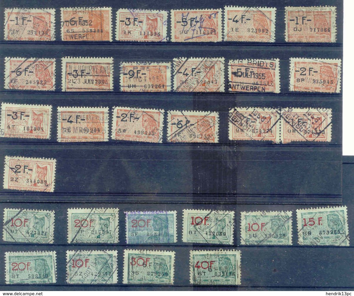 D600A-België  FISCALE ZEGELS  29 Stuks - Stamps