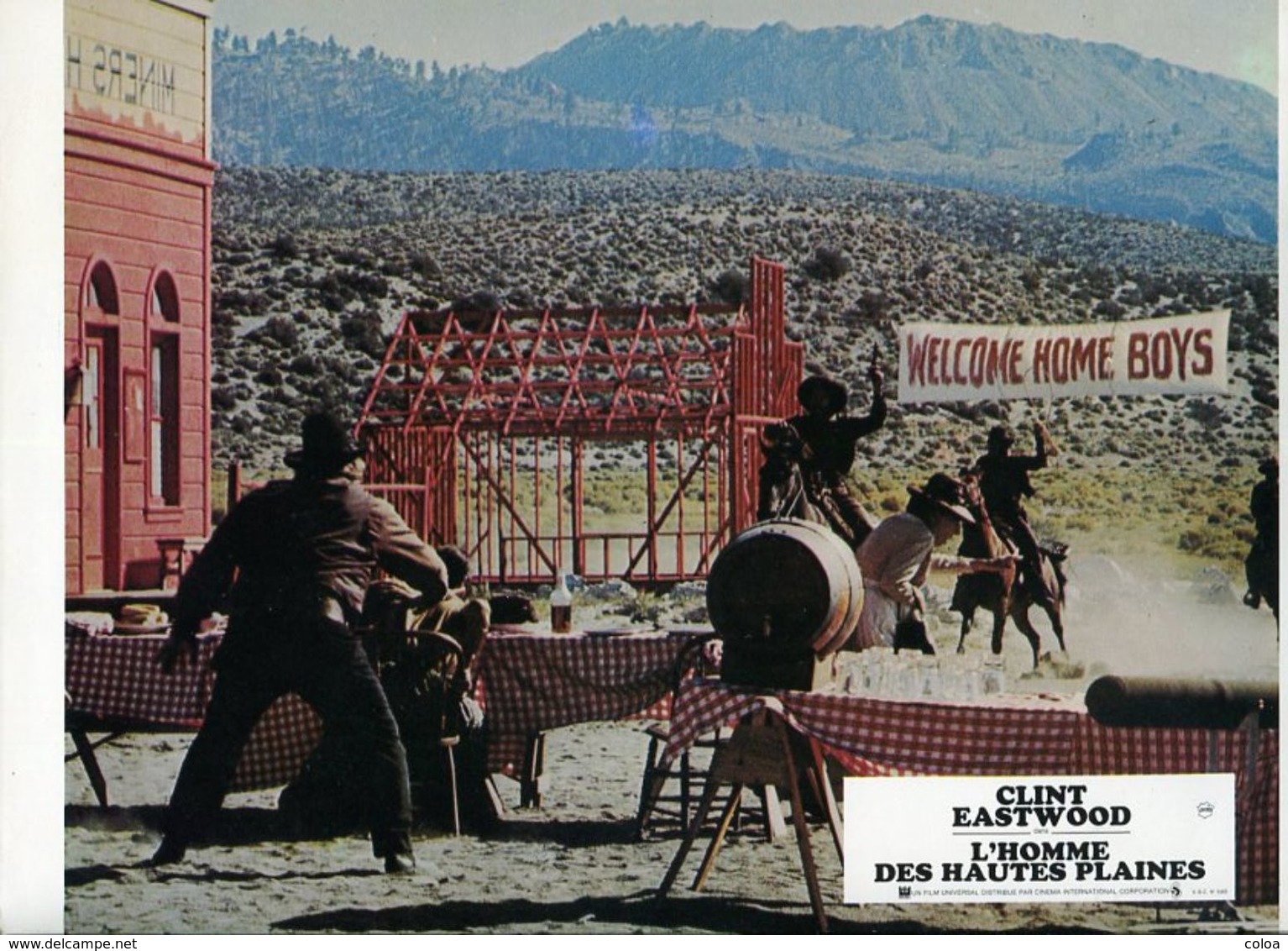 Western Clint Eastwood L'Homme Des Hautes Plaines Affiche Photographies D'exploitation - Publicidad