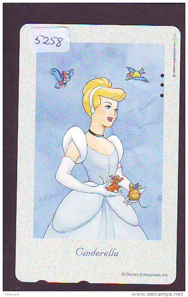 Télécarte *  DISNEY * Japon (110-203480) CINDERELLA  (5258) * JAPAN PHONECARD *  CINEMA FILM MOVIE KINO - Disney