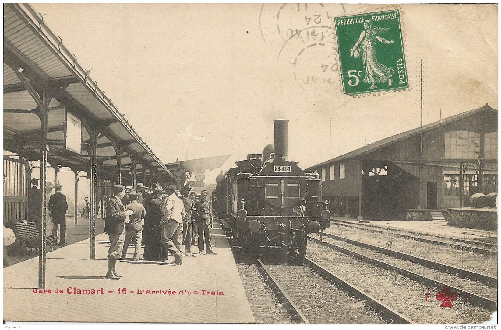 92 CLAMART La Gare L'Arrivée Du Train  1911  Carte D'Epoque - Gares - Avec Trains