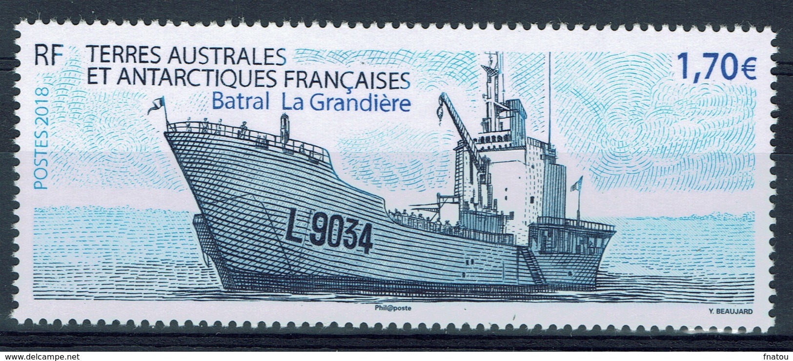 French Antarctic (FSAT), Ship, Batral La Grandière, 2018, MNH VF - Unused Stamps