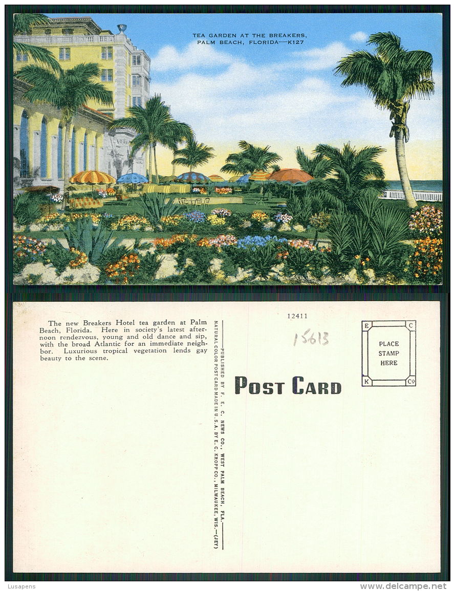 USA [OF #15613] - FLORIDA FL - TEA GARDEN AT THE BREAKERS PALM BEACH - Palm Beach