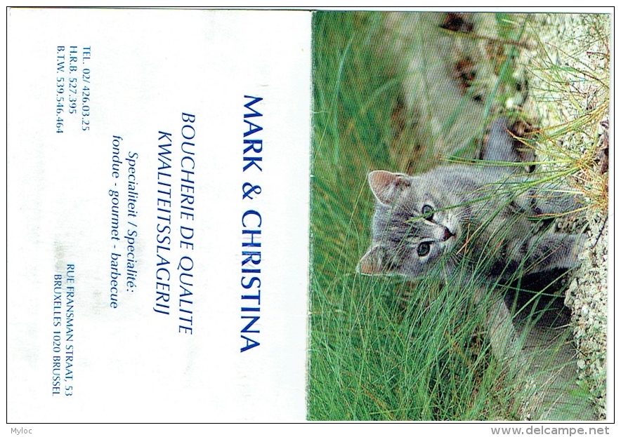 Calendrier. Bruxelles/Laeken. Boucherie Mark &amp; Christina. Rue Fransman. Chat. 2007. - Petit Format : 2001-...