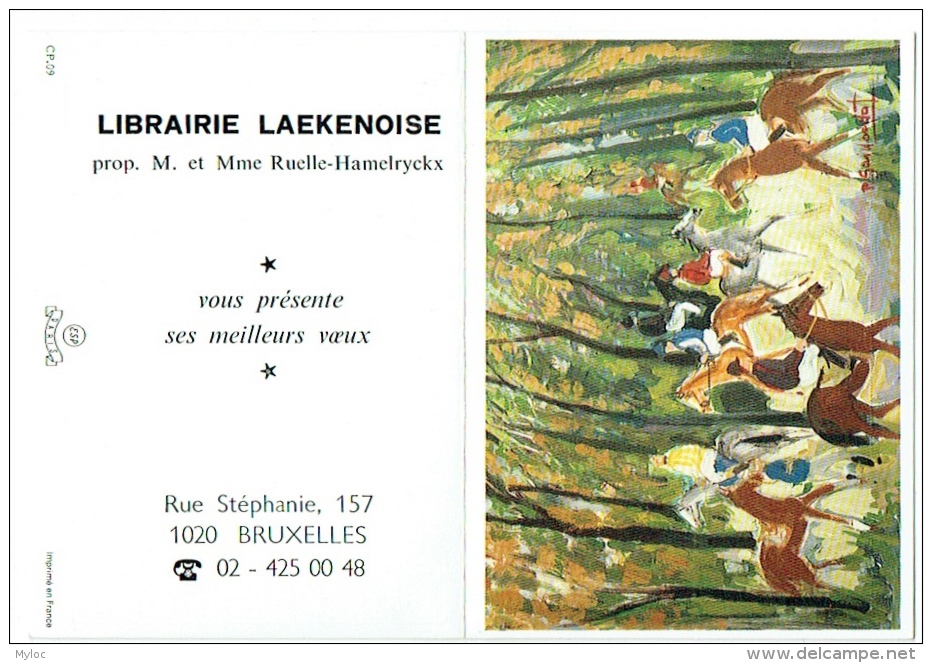 Calendrier. Bruxelles/Laeken. Librairie Laekenoise. Rue Stéphanie. 1995. Jockeys. - Petit Format : 1991-00