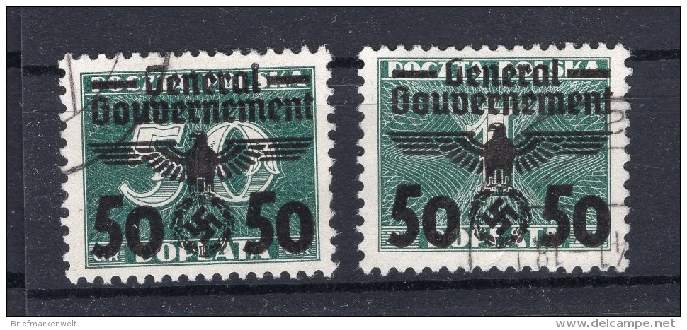 GG 38+39I SELTENE ABARTEN Gest. (F8031 - Besetzungen 1938-45