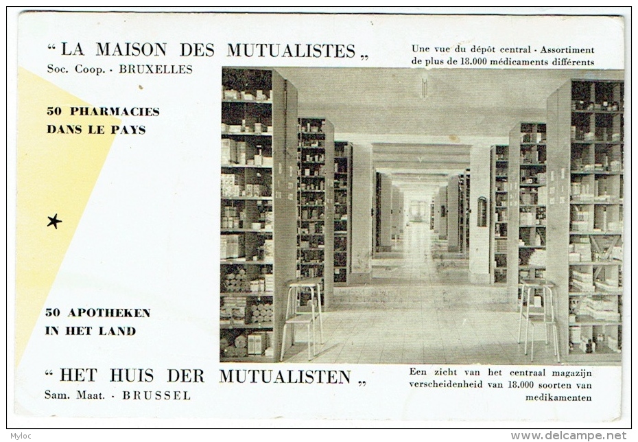 Buvard. "Maison Des Mutualistes" Pharmacies/Apotheken. Bruxelles. - Autres & Non Classés
