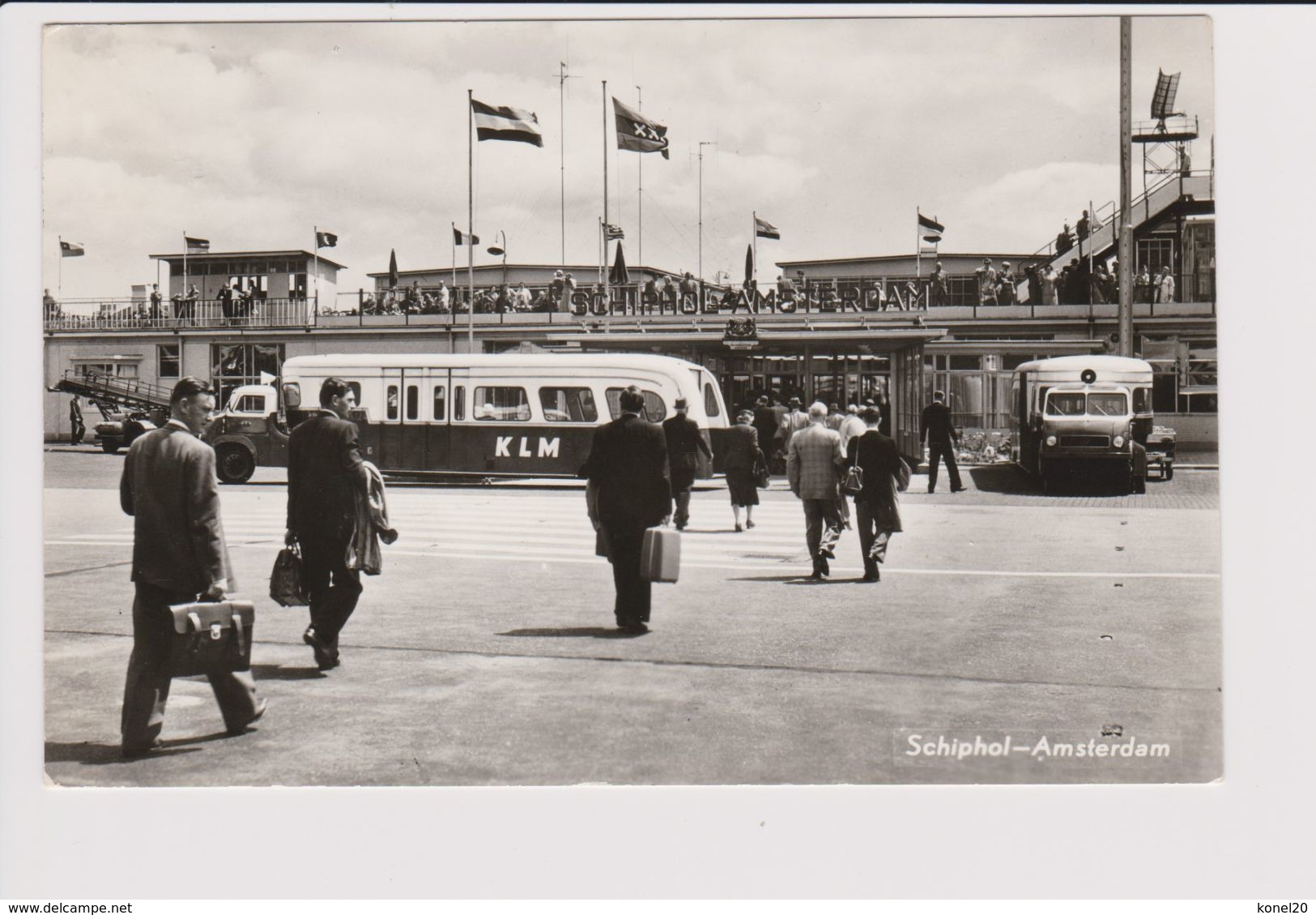 Vintage Rppc KLM K.L.M Royal Dutch Airlines Bus @ Schiphol Amsterdam Airport - 1919-1938