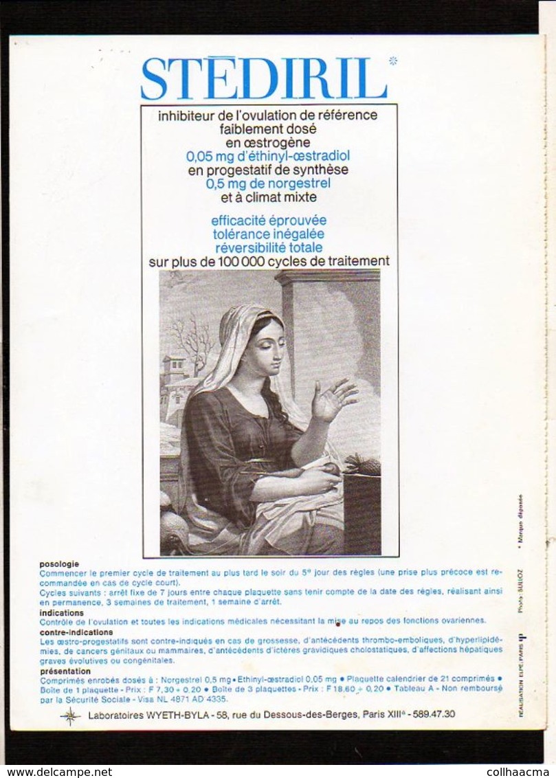 Publicité Pharmaceutique Laboratoires Wyeth Byla / Calendrier Républicain Ou Révolutionaire " Nivose " - Autres & Non Classés