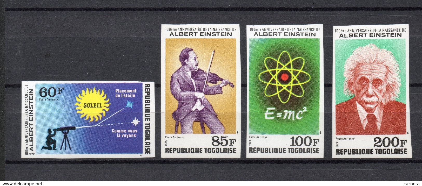 TOGO PA N° 382 à 385  NON DENTELE   NEUFS SANS CHARNIERE COTE  ? €  ALBERT EINSTEIN  VOIR DESCRIPTION - Togo (1960-...)