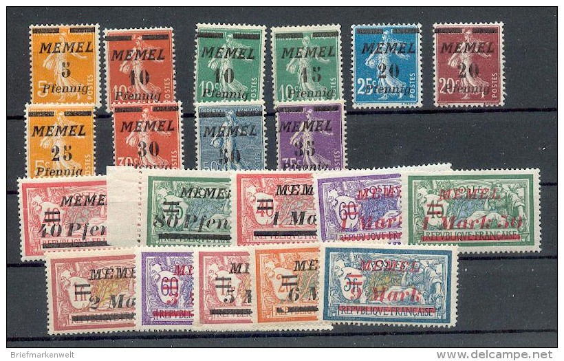 Memel 52/71 SATZ* 28EUR (N0259 - Memelgebiet 1923