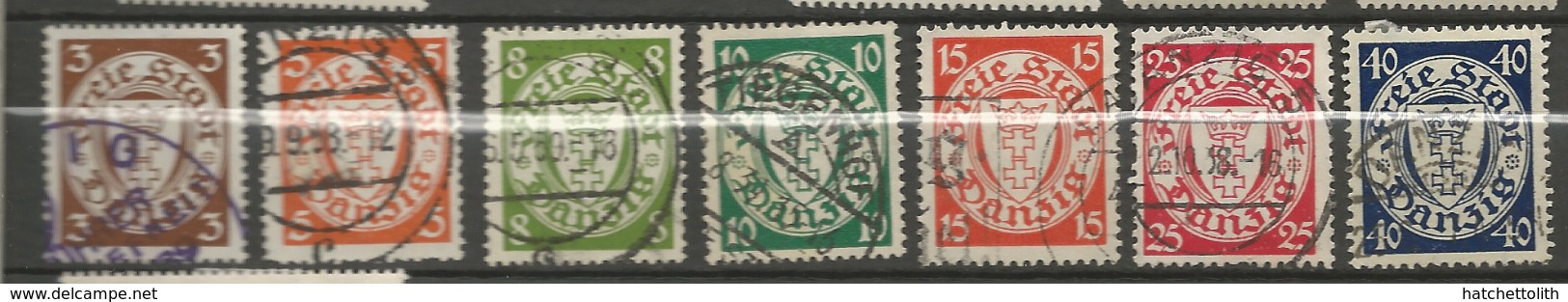 Danzig 1938 Coat Of Arms Watermark 5 3 - 40 Pfg Cancelled O - Other & Unclassified