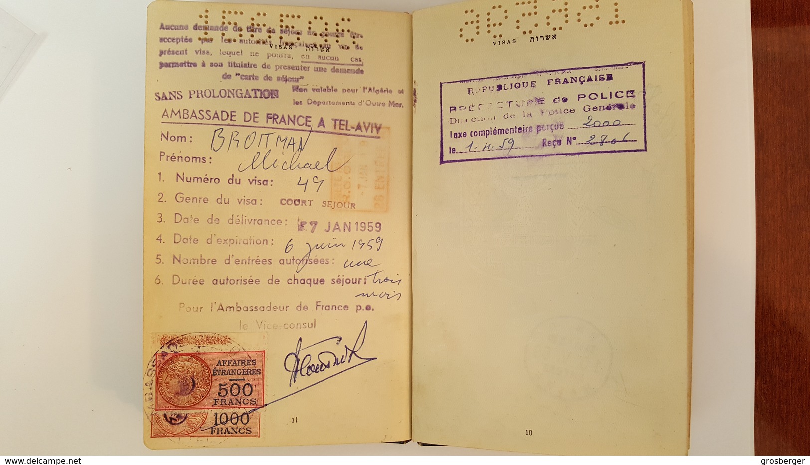 Judaica Jewish Israel Passport Travel Document Visa Reisepass 1958 W.photo Judaika - Documents Historiques