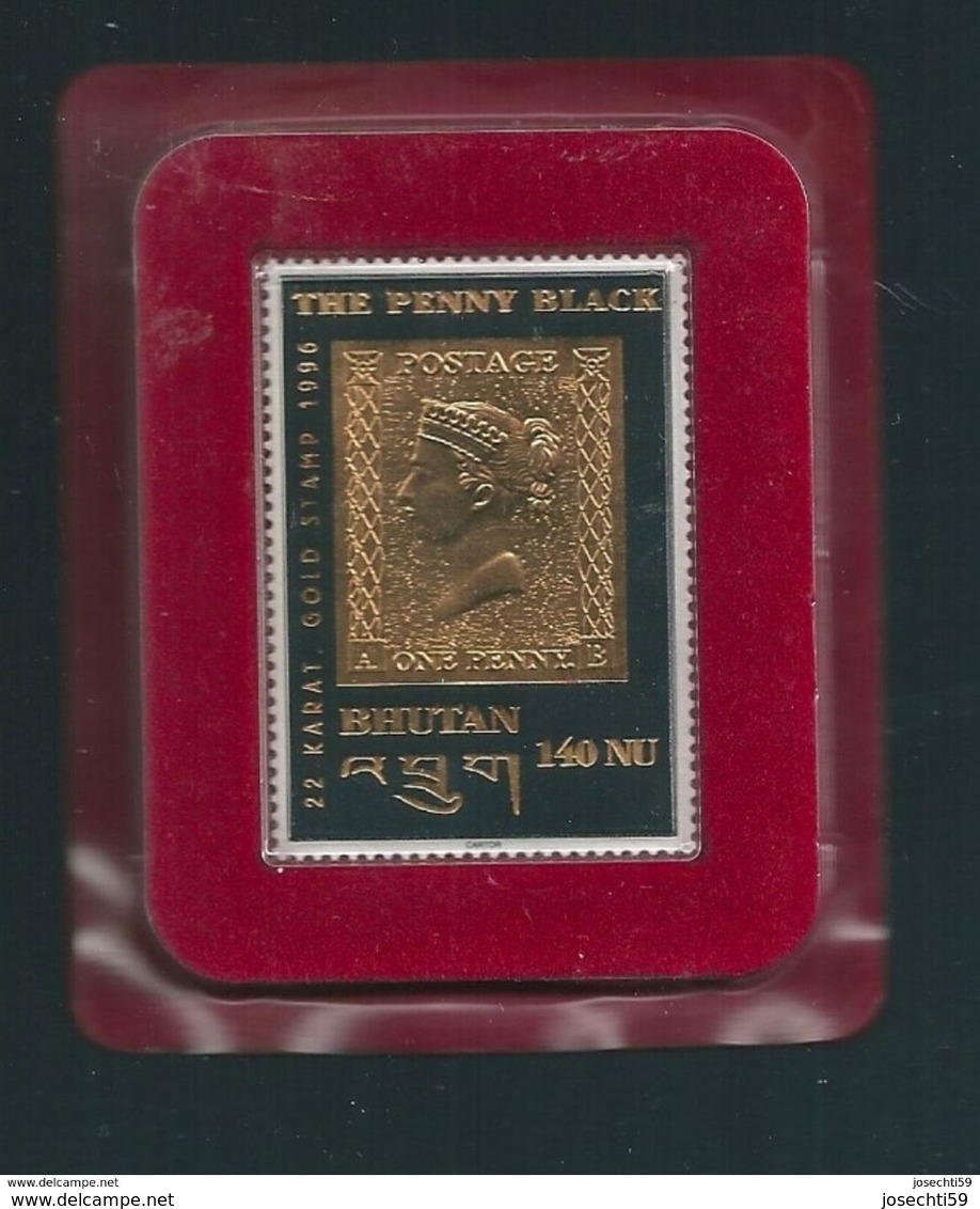 N° 1129 Le Penny Black, Timbre N°1 De Grande Bretagne Timbre De Collection Neuf The Penny Black Bhutan 140 NU. 22 Karat - Britisches Territorium Im Indischen Ozean