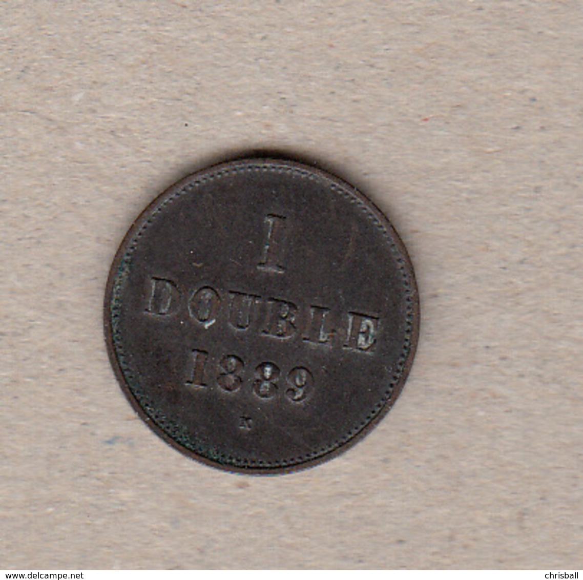 Guernsey Coin 1 Double 1889 Condition Fine - Guernesey