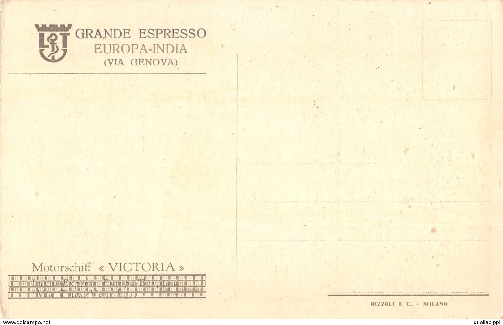 07193 "MOTORSCHIFF VITTORIA - GRANDE ESPRESSO EUROPA-INDIA (VIA GENOVA)" CART. NON SPED - Banken