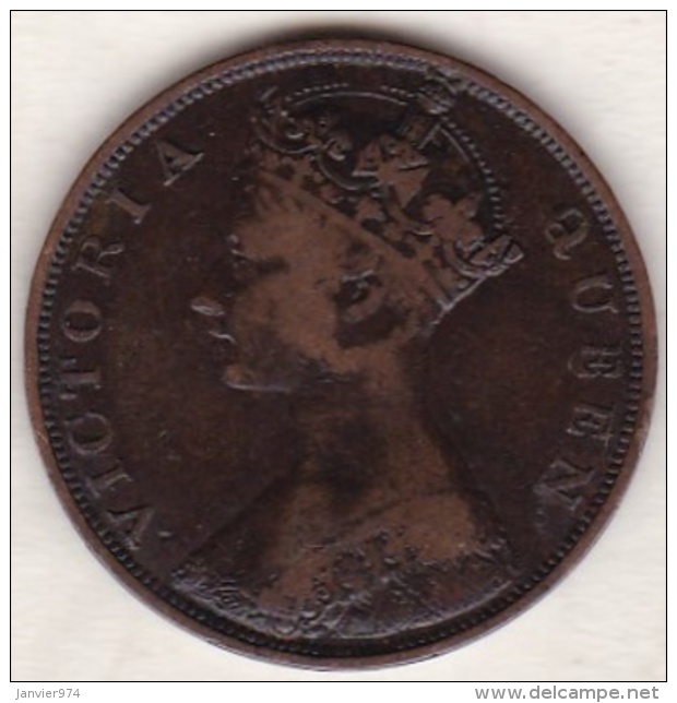 Hong Kong . 1 Cent 1877. Victoria. Bronze .  KM# 4.1 - Hongkong