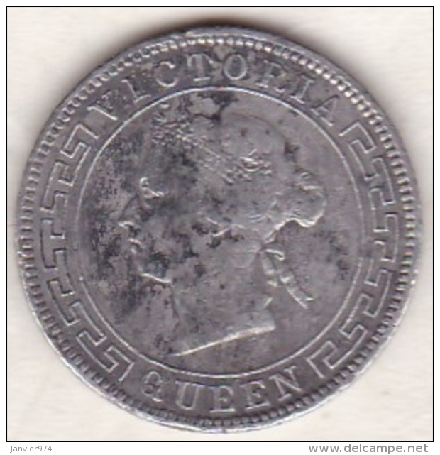 Ceylon . 50 Cents 1895. Victoria. Argent.  KM# 96 . - Sri Lanka