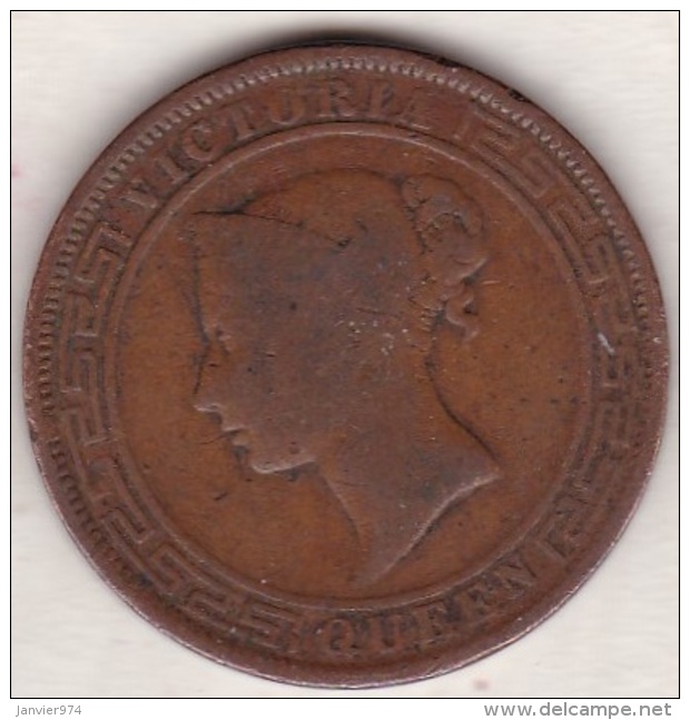 Ceylon . 5 Cents 1870. Victoria. Copper.  KM# 93 - Sri Lanka