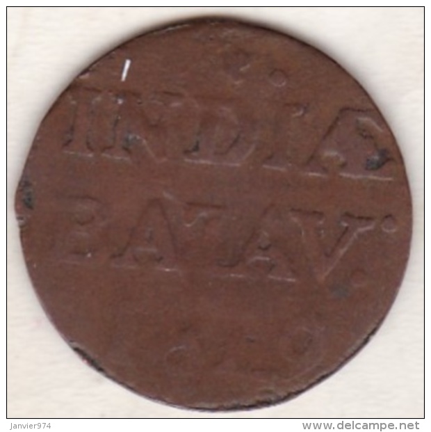 SUMATRA, Netherlands East Indies .1/2 Stuiver 1819 G  , Copper, KM# 283 - Indonesia