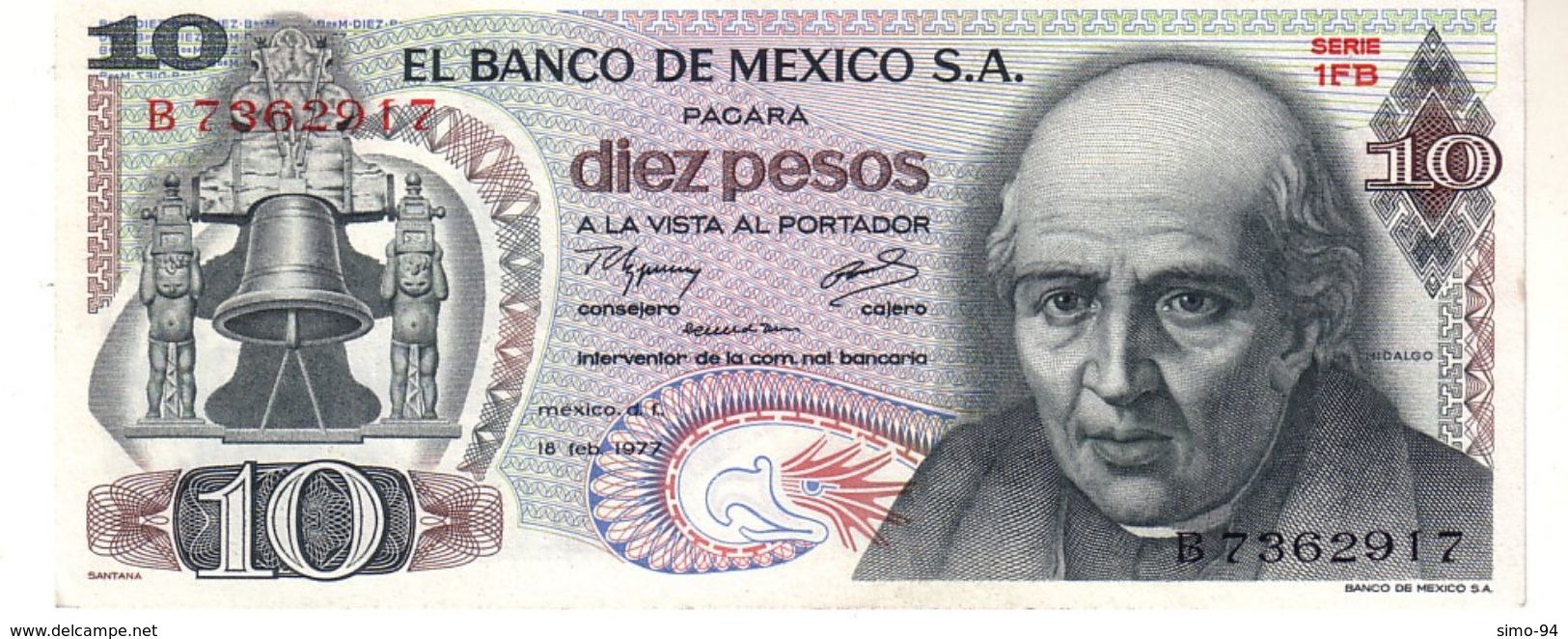 Mexico P.63  10 Pesos 1977 Unc - Mexico