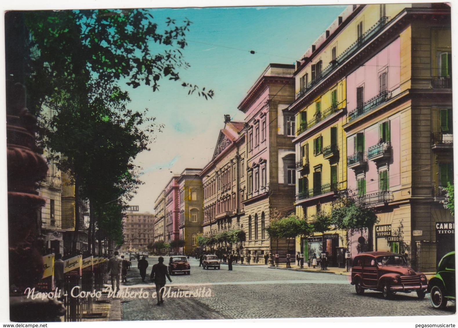 A119 NAPOLI CORSO UMBERTO E UNIVERSITA' ANIMATA 1960 CIRCA - Napoli (Napels)