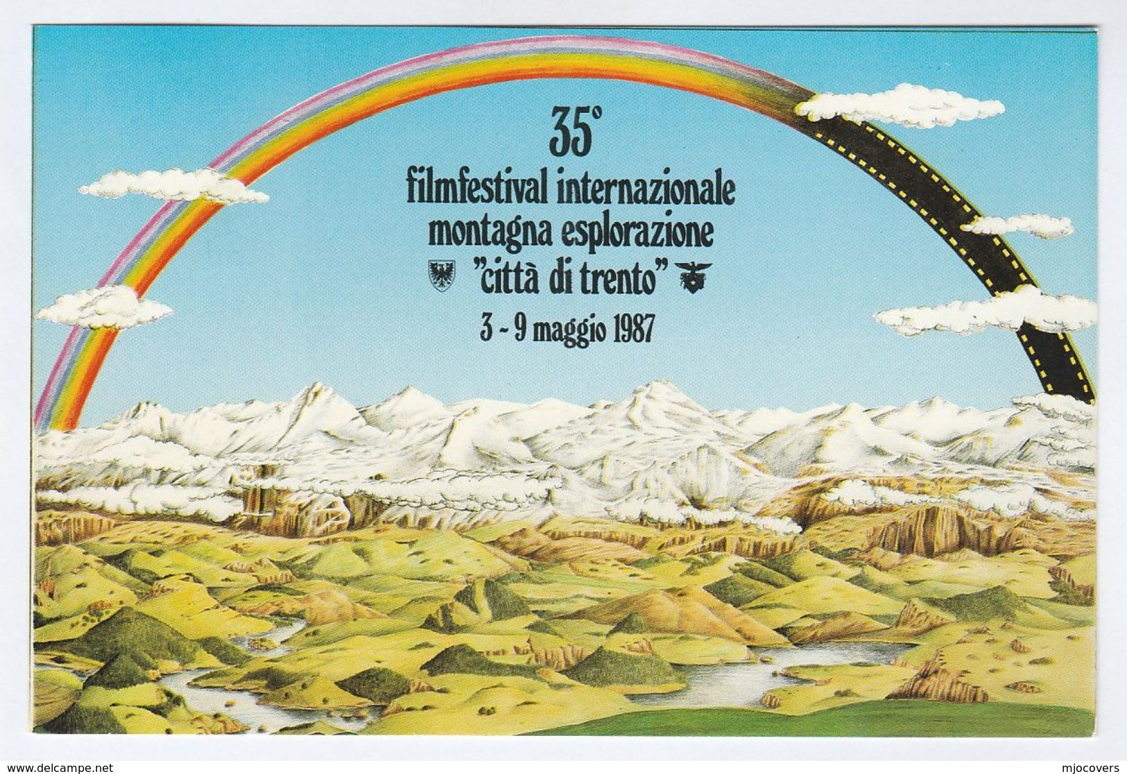 1987 Trento  INTERNATIONAL FILM FESTIVAL  EVENT COVER  Italy Stamps Postcard Movie Cinema - 1981-90: Marcophilia