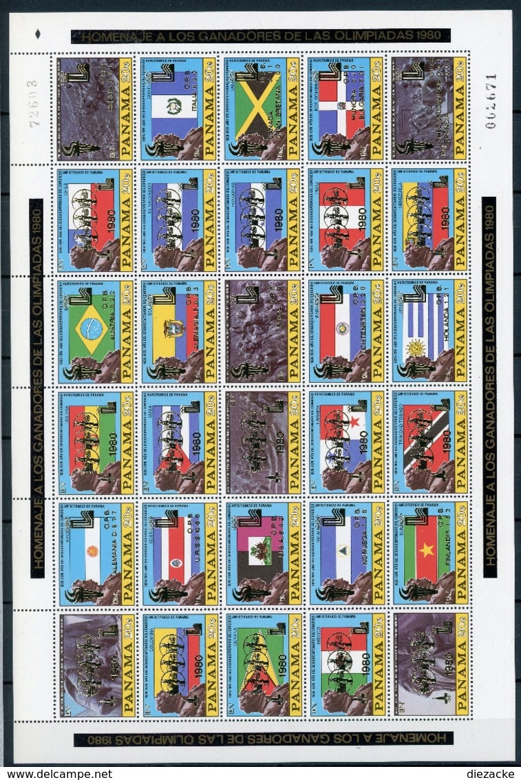 Panama ZD Bogen MiNr. 1398-27 Postfrisch/ MNH Olympia 1980 (Oly5245 - Panama