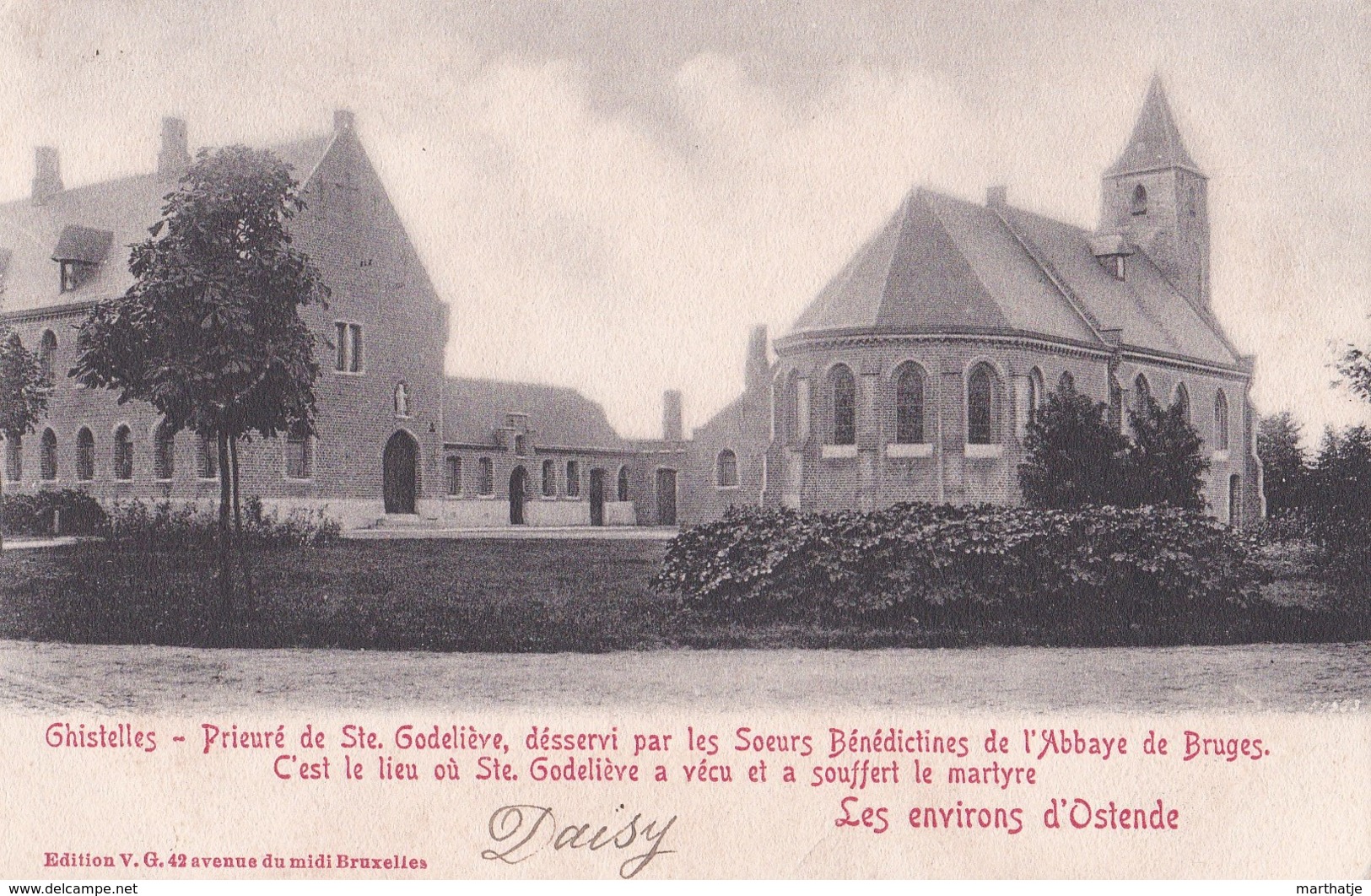 1902 ! - Ghistelles - Prieuré De Ste. Godeliève, Désservi Par Les Soeurs Bénédictines De L'Abbaye De Bruges - Gistel