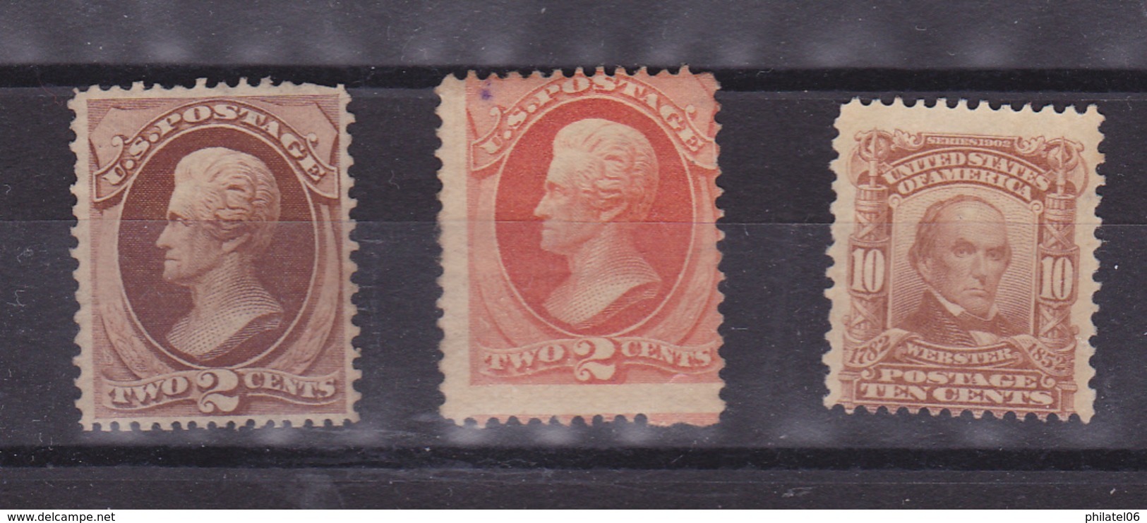 ETATS UNIS USA  3 TIMBRES No 58 MH*, 40 ET 151 (*)  COTE: 645 EUROS - Unused Stamps