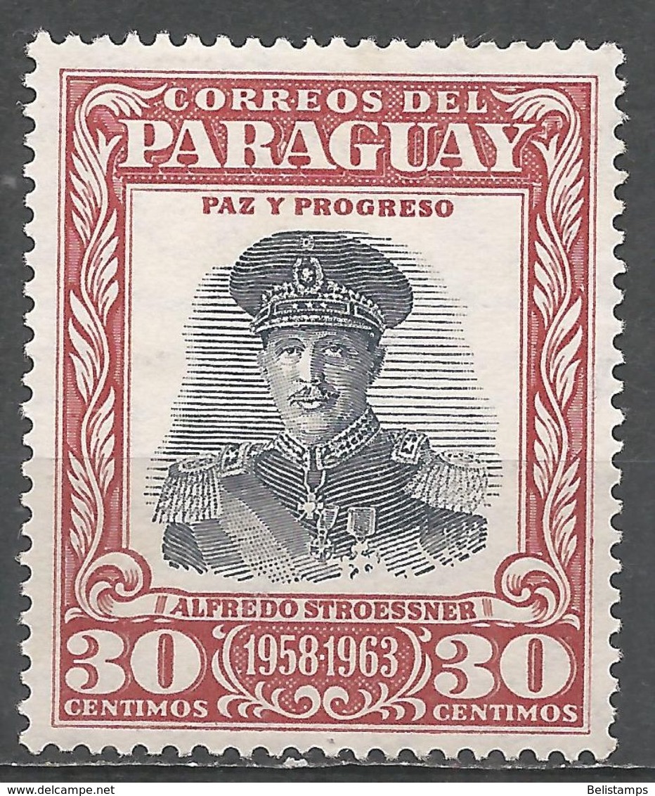 Paraguay 1958. Scott #540 (MH) President Alfredo Stroessner - Paraguay