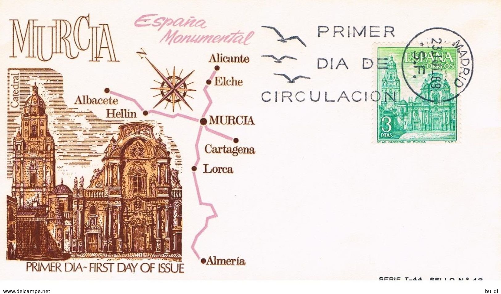 Spanien FDC 1826 Kathedrale Santa María Von Murcia - Architektur, Catedral, Cathedral - FDC