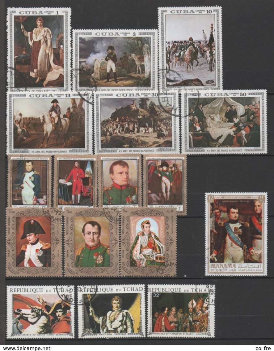 Petit Lot De Timbres Sur Napoléon, Détachés Et Blocs - Napoleon