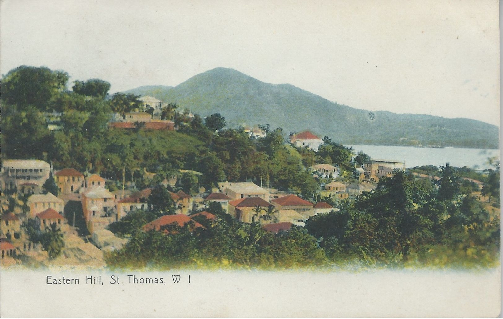 Danish West Indies, Scott #31 Pair On 1908 Eastern Hill, St. Thomas, Postcard, Very Fine - Danish West Indies
