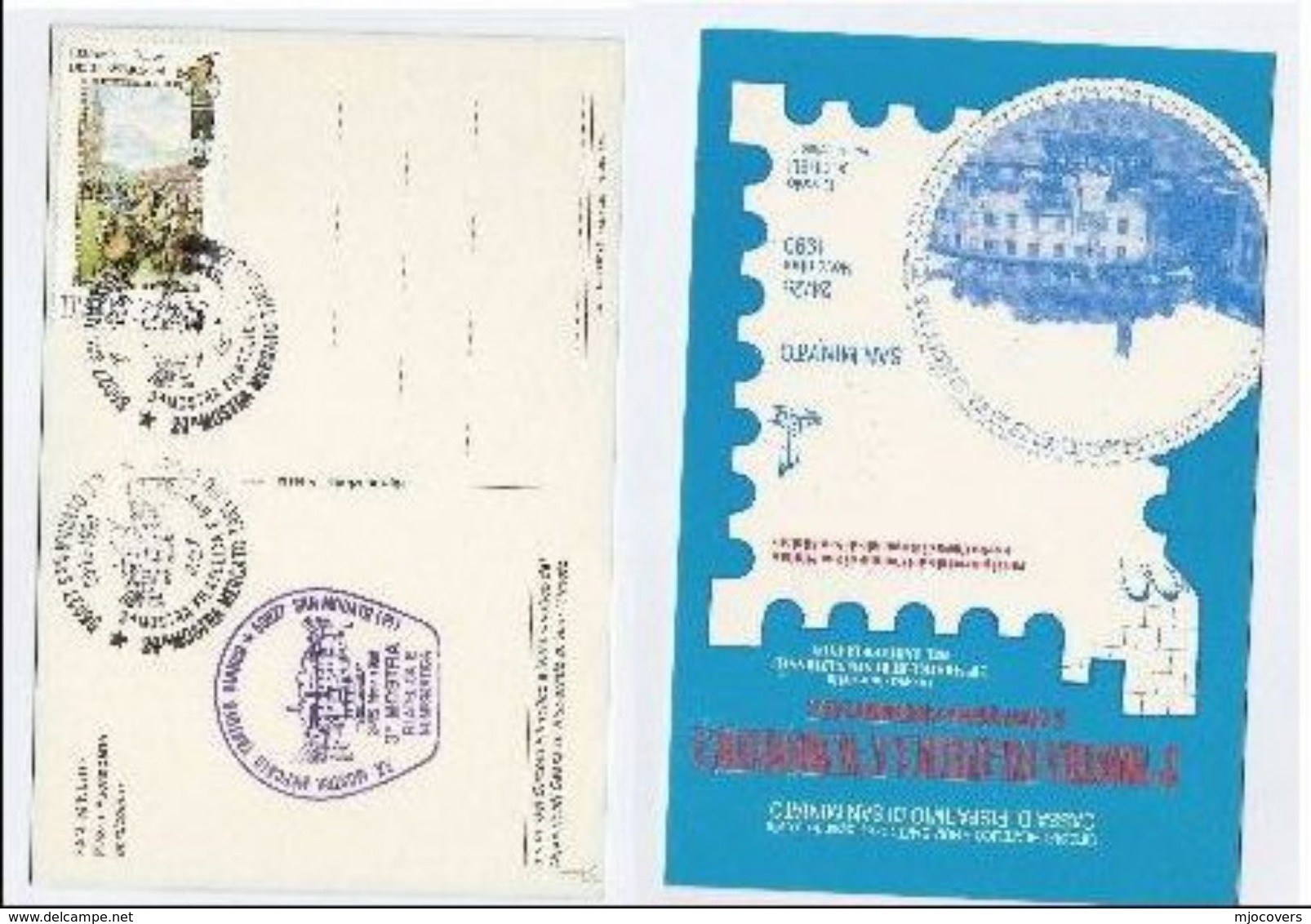 1990 Italy SAN MINIATO PHILATELIC EXHIBITION EVENT COVER Stamps Postcard - 1981-90: Marcophilia