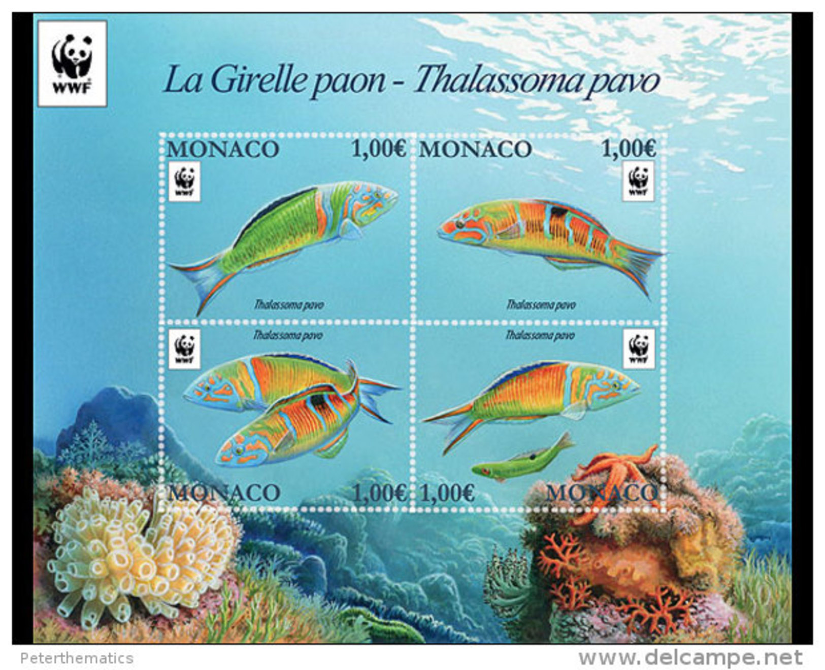 MONACO, 2016 ,MNH, WWF, FISH,  SHEETLET - Other & Unclassified