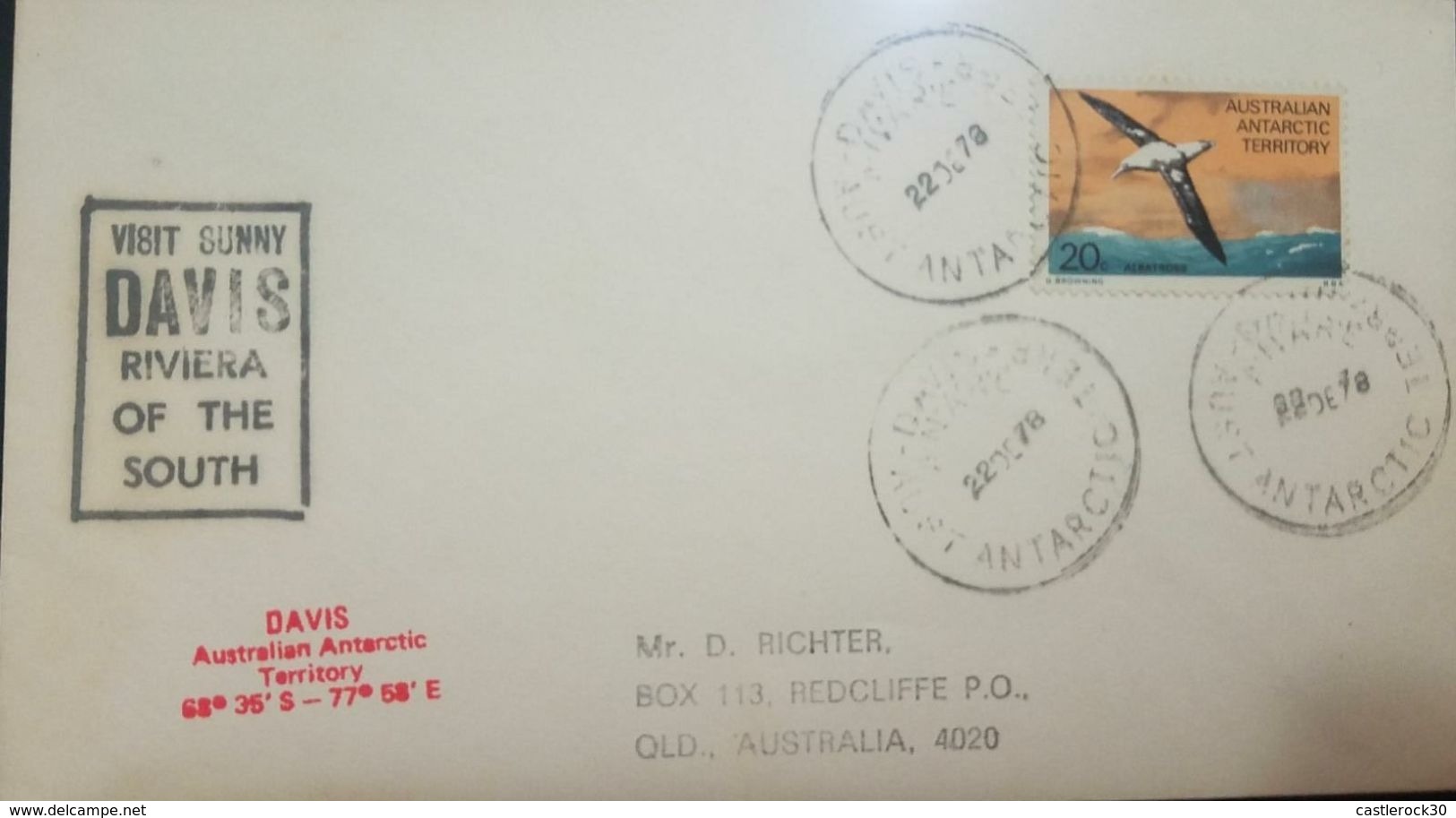 L) 1978 AUSTRALIAN ANTARCTIC TERRITORY, BIRD, ANTARCTIC, NATURE, CIRCULATED COVER IN AUSTRALIAN - FDC