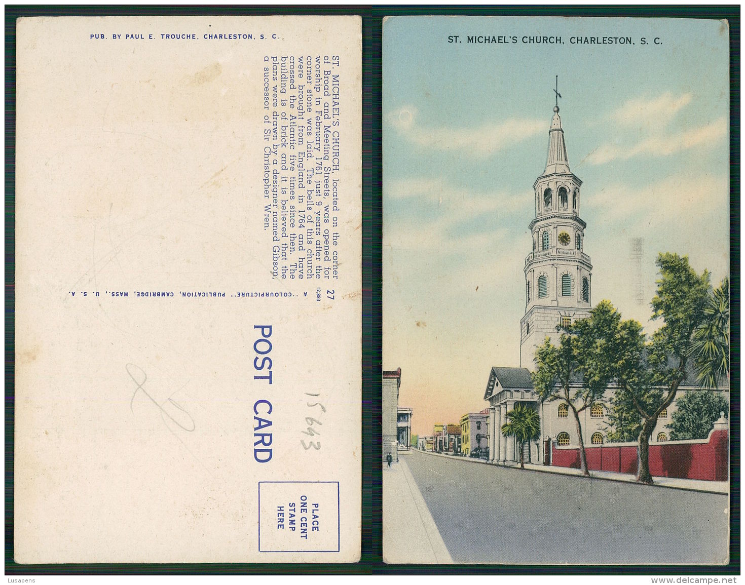 USA [OF #15643] - CHARLESTON - ST MICHAELS CHURCH - Autres & Non Classés