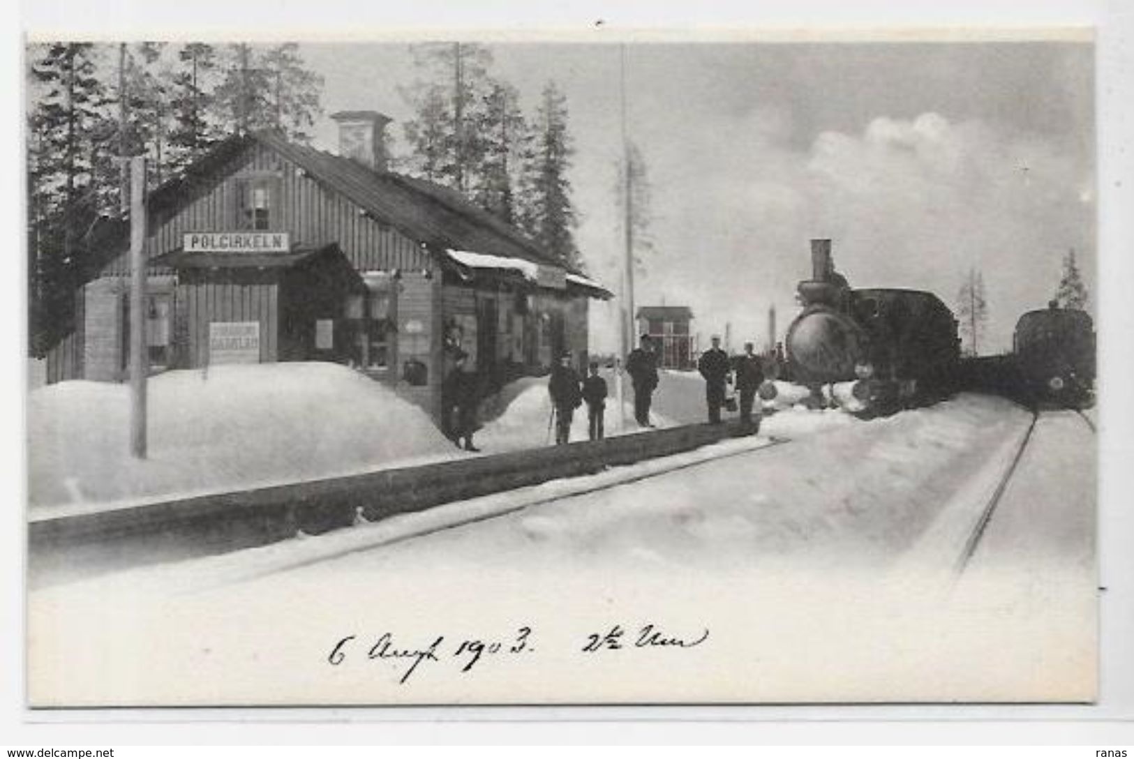 CPA Suède Svérige Train Gare Chemin De Fer Station Polcirkeln Non Circulé - Sweden