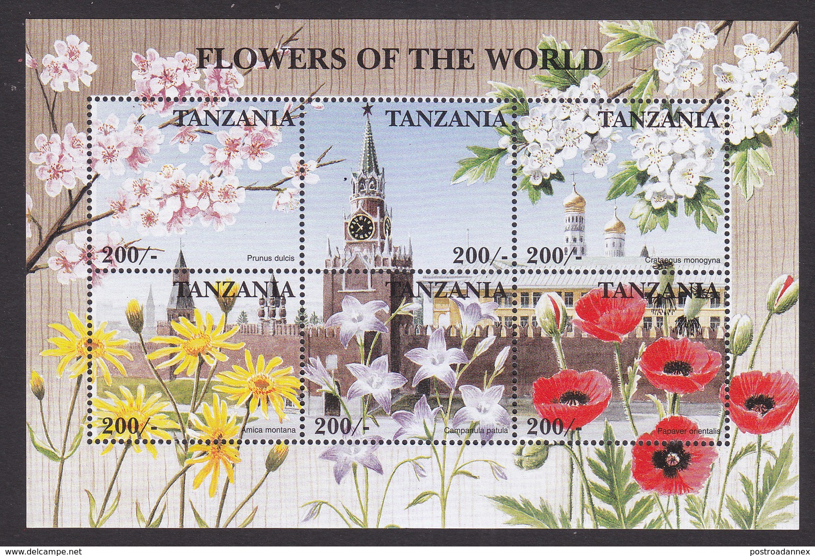 Tanzania, Scott #1583A, Mint Never Hinged, Flowers Of The World, Issued 1997 - Tanzania (1964-...)